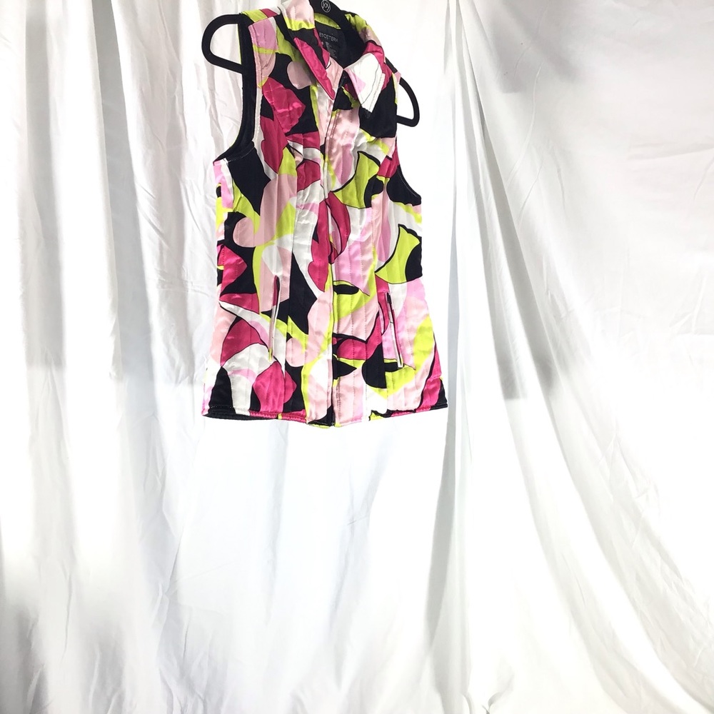 Etcetera Puffy 100% Silk Multi Colored Vest Size 8 - Picture 10 of 13